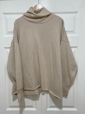 aerie Cream Oversized Cowl Neck Sweater NWT